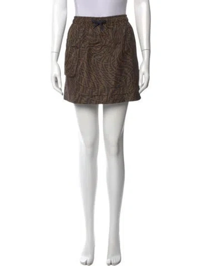 Pre-owned Fendi Printed Mini Skirt In Neutral