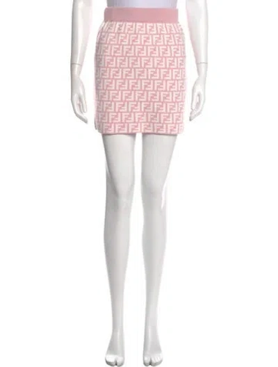 Pre-owned Fendi Printed Mini Skirt In Pink