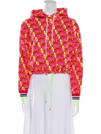 Pre-owned Fendi Printed Mock Neck Sweatshirt In Pink