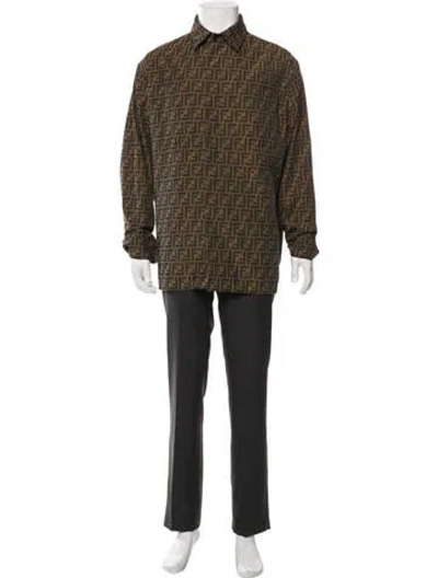 Pre-owned Fendi Printed Overcoat In Multi