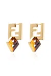 Fendi Printed Plexiglass And Metal Forever  Earrings