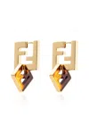 Fendi Printed Plexiglass And Metal Forever  Earrings In Orosofttartaruga