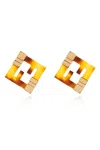 Fendi Earrings In The Shape Of A Logo In Orosofttartaruga