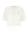 Fendi Women's Cream-coloured Cotton And Silk Cropped Shirt In Cream
