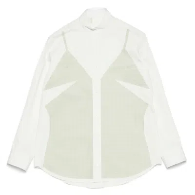 Fendi Printed Poplin Shirt In White