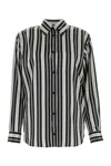 Fendi Camicia A Righe Bianca E Nera In Nero