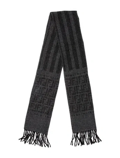 Pre-owned Fendi Printed Scarf In Black