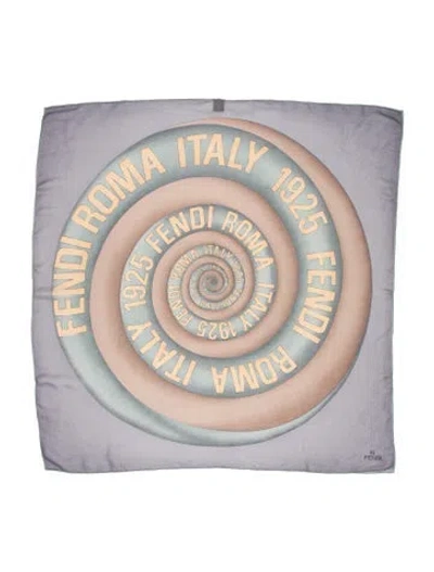 Pre-owned Fendi Printed Scarf In Blue