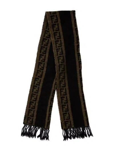 Pre-owned Fendi Printed Scarf In Brown