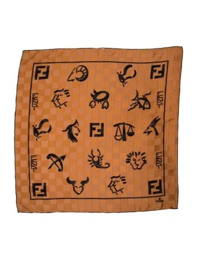 Pre-owned Fendi Printed Shawl In White