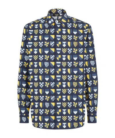 FENDI FENDI GRAPHIC PRINTED LONG-SLEEVE SHIRT