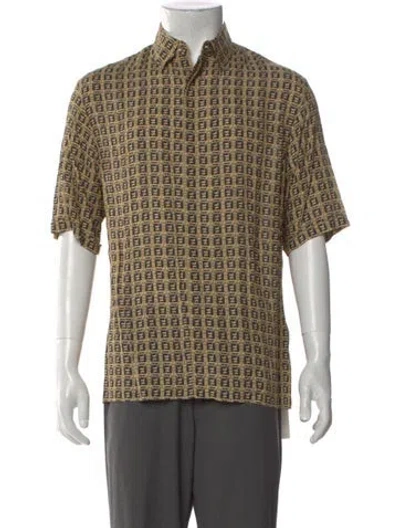 Pre-owned Fendi Printed Short Sleeve Shirt In Neutral