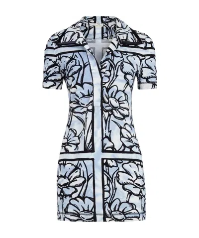 Fendi Printed Short-sleeved Dress In White