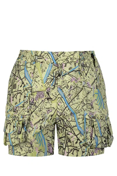 Fendi Printed Shorts In Green