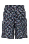 Fendi Silk Bermuda Shorts Featuring All-over Print In Black