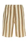 Fendi Printed Silk Bermuda Shorts In Brown