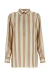 Fendi Pequin-stripe Silk Shirt In Printed