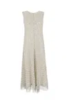 Fendi Printed Silk Dress In White Black