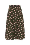 Fendi Silk Skirt With Polka Dot Pattern In Multicolor