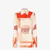 Fendi Patchwork Printed Long-sleeved Shirt In Orange