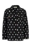 Fendi Long Sleeve Top Polka Dots Chest Pocket In Black