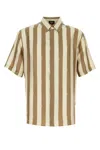 Fendi Striped Bowling Shirt In Brown