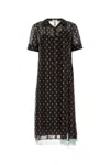 Fendi Women Printed Silk Shirt Dress In Brownblacklightblue