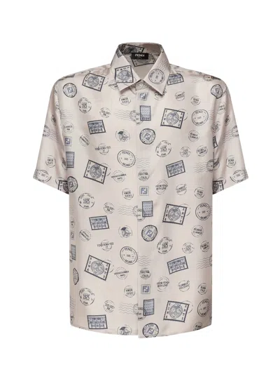 FENDI PRINTED SILK SHIRT