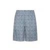 Fendi Short Trousers In Blue Ff Silk In Blue