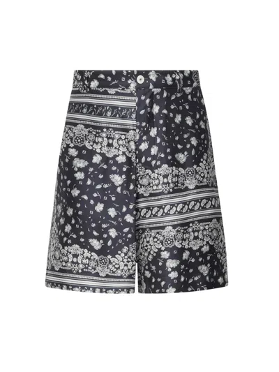 Fendi Printed Silk Shorts In Multi