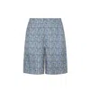 Fendi Short Trousers In Blue Ff Silk In Blue