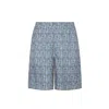 Fendi Short Trousers In Blue Ff Silk In Blue