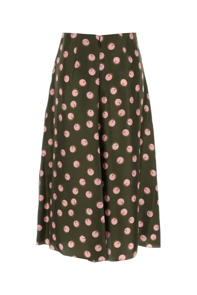 FENDI PRINTED SILK SKIRT