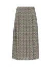 Fendi Woman Midi Skirt Ivory Size 2 Silk In Multicolor