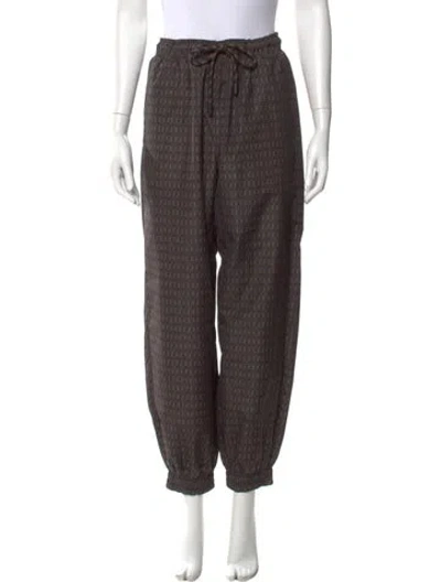 Pre-owned Fendi Printed Skinny Leg Pants In Brown