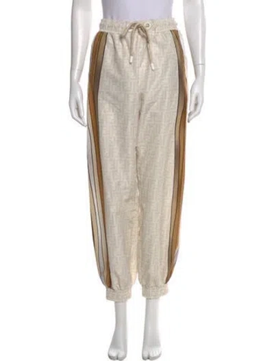 Pre-owned Fendi Printed Skinny Leg Pants In Neutrals
