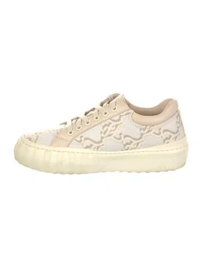 Pre-owned Fendi Printed Sneakers In Blue