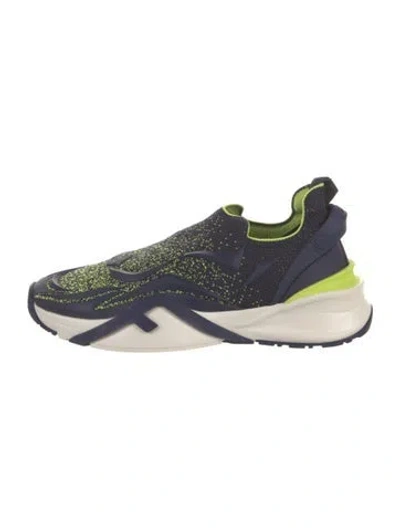 Pre-owned Fendi Printed Sneakers In Blue