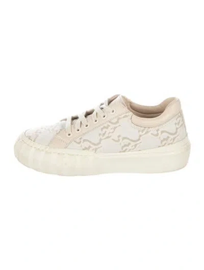 Pre-owned Fendi Printed Sneakers In Neutral