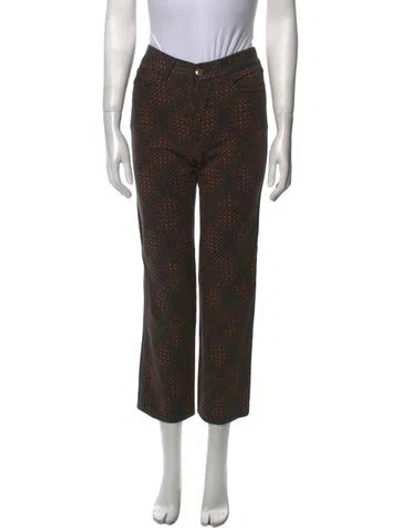 Pre-owned Fendi Printed Straight Leg Pants In Neutral