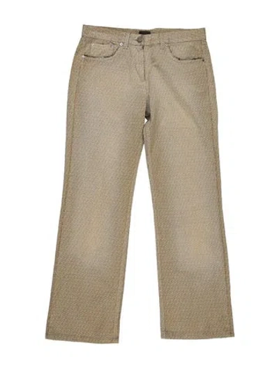 Pre-owned Fendi Printed Straight Leg Pants In Neutrals