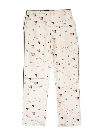 Pre-owned Fendi Printed Straight Leg Pants In White