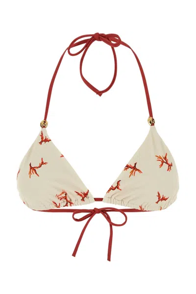 Fendi Printed Stretch Nylon Bikini Top