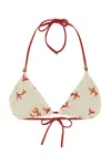 Fendi Printed Stretch Nylon Bikini Top In Printed