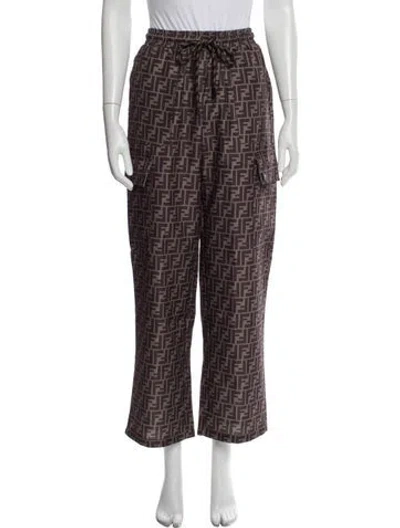 Pre-owned Fendi Printed Sweatpants In Brown