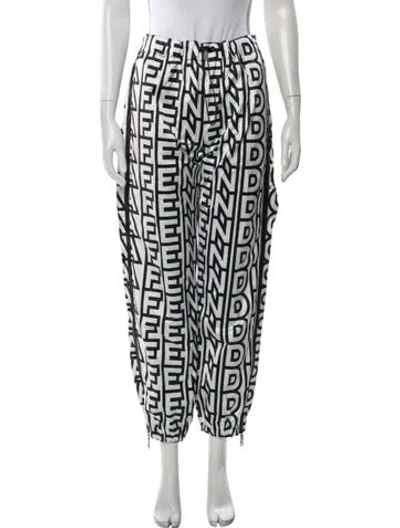 Pre-owned Fendi Printed Sweatpants W/ Tags In White