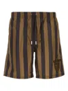 Fendi Printed Polyester Swimming Shorts In Brown