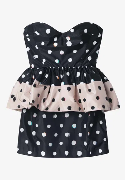 Fendi Printed Taffeta Mini Polka Dot Dress In Multi