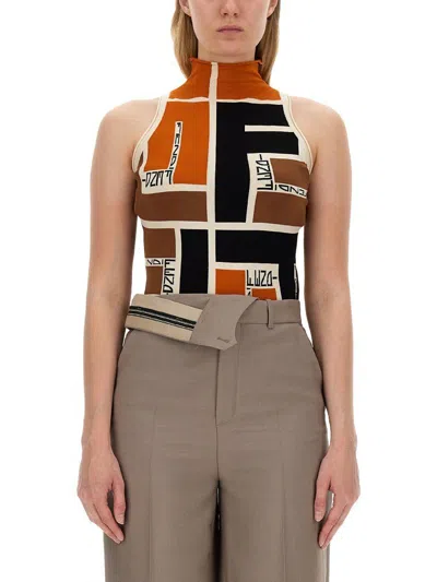 Fendi Printed Turtle-neck Top