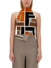 Fendi Ff Puzzle Pattern Top In Multi